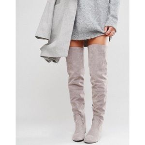 Daisy street gray lace back over the knee boots